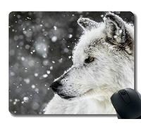 Yanteng Gaming Mouse Pad Custom, Wildlife Predator Winter Wolf Animal para computadora Antideslizante Alfombrilla de ratón de Goma
