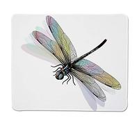 Yanteng Gaming Mouse Pad Dragonfly, Shady Dragonfly Pattern con Encaje Adornado Estilo Belleza Espiritual Alas Diseño Decorativo, Borde Cosido Multicolor