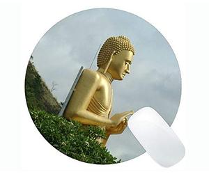 Yanteng Life Quotes Alfombrilla Redonda Antideslizante, Buda, el Tiempo Pasa Alfombrilla Redonda de Goma