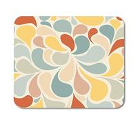 Yanteng Mouse Pads Gaming Mouse Pad Resumen Retro Patrón Seamless Bloom Estilizado pétalos y Hojas en la decoración Oficina Antideslizante Respaldo de Goma Mousepad Estera