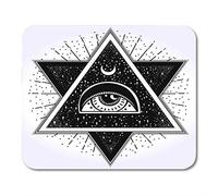 Yanteng Mouse Pads Gaming Mouse Pad Todo el Ojo Que ve está en el Cruce de Dos triángulos con Estrellas Cielo Nocturno en Cada Nueva decoración Oficina Accesorios de Antideslizante de Goma Tapete