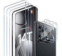 Yantree Compatible con Xiaomi 14T Pro Cristal Templado, 3 x HD Protector de Pantalla y 2 x Protector Camara con Marco de Instalación Fácil, Sin Burbujas Anti Arañazos Dureza 9H Vidrio Templado