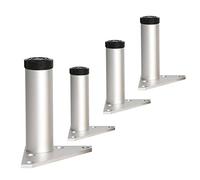 Yanty Patas Metal para Muebles,Pie De Apoyo para Sofá,Pies Armario para Bricolaje,Mesa De Centro,Pies De Repuesto para Soporte De TV,Ajustables,4 Piezas,Gris,12cm(5inch)