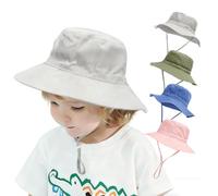 YANWANG Bebé Niños Ajustable Bucket Sun Hat, UPF 50+ Protección Solar Gorra de Playa para Niños Pequeños Niñas(Grey,0-6Months)