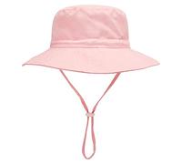 YANWANG Bebé Niños Ajustable Bucket Sun Hat, UPF 50+ Protección Solar Gorra de Playa para Niños Pequeños Niñas(Light Pink,6-24Months)