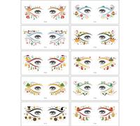 yanwuwa 10 tatuajes de ojos de Navidad para diversión navideña, fácil aplicación y extracción, calcomanías temporales seguras para todas las edades, tatuajes de transferencia para niños