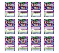 yanwuwa 12 tarjetas de felicitación con patrón fluorescente de 5 x 7 pulgadas para tarjetas de invitación de cumpleaños y reuniones sociales