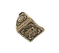 yanwuwa Anillos de riqueza de personajes chinos, joyería de latón envejecido para hombres, accesorios históricos únicos, anillos de latón para hombre, One Size, como se describe, como se describe