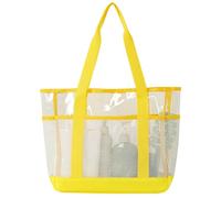 yanwuwa Bolsa grande para vacaciones con paneles superiores transparentes | Parte inferior de malla con paneles transparentes, bolsillos exteriores y almacenamiento fácil de ver para llevar el día de