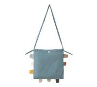 yanwuwa Bolso cruzado de algodón de gran capacidad para niños, bolso de hombro versátil para dinero en efectivo, monedero, cartera, verde oscuro