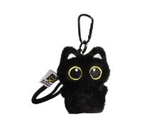 yanwuwa Bonito llavero de peluche de gatos negros, decoración de juguete suave para accesorios de mochila y regalos especiales para los amantes de los gatos, Gato Negro, M