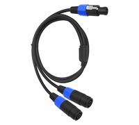 yanwuwa Cable divisor para altavoces de 1 macho a 2 hembra, cable divisor de sonido profesional, cable de altavoz con giro en el divisor