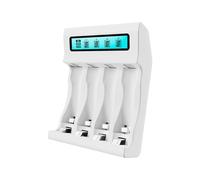 yanwuwa Cargadores de batería de eficiencia para litio de 2 A y 3 A con pantalla LCD, 4 ranuras tipo C, adaptador de carga profesional