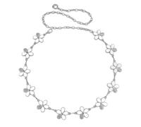 yanwuwa Cinturón de cintura ajustable con diamantes de imitación y perlas, diseño ajustable para ceremonias y ropa de noche, cinturón de perlas para vestido de novia, plata, Talla única