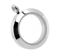 yanwuwa Colgante único de acero inoxidable con ventana transparente que se puede abrir de 20/25/30 mm, colgante de plata para hacer joyas, 30mm, como se describe, como se describe