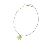 yanwuwa Collar de cuerda trenzada con colgante de flor de acrílico ligero, cómodo para el día a día, accesorio de moda con flores, cadena de cuerda trenzada, One Size, como se describe, como se
