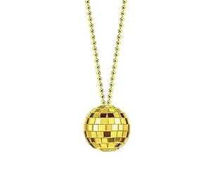 yanwuwa Collar de moda con dije de bola de discoteca, cadena de cuentas de moda de los años 70, cadena de cuello para hombres y mujeres