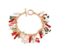 yanwuwa Delicadas pulseras con temática navideña con cuentas elásticas y elegantes motivos navideños para mujer, accesorios de fiesta, cuentas elásticas, One Size, como se describe