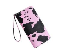 yanwuwa Elegante cartera con estampado de vaca que muestra tu encanto único para mujeres y niñas, Pink