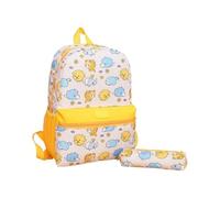 yanwuwa Juego de mochila y estuches para bolígrafos de dibujos animados, práctica mochila escolar para niños y niñas con gran capacidad y correa ajustable, Amarillo