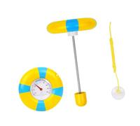 yanwuwa Medidor analógico de temperatura del agua con correa de sonda | Sonda de acero inoxidable, pantalla de lectura analógica con puntero de fácil lectura para piscina, spa y baño de estanque