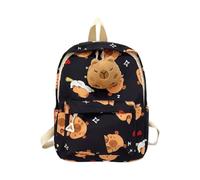 yanwuwa - Mochila de dibujos animados de capybara para niños, diseño delicado y cómodo, bolsa escolar, mochila casual para estudiantes, Negro