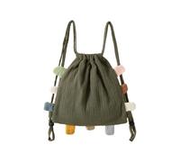 yanwuwa Mochila de gran capacidad con doble correa para el hombro, mochila para niños y niñas, paquete versátil para dinero en efectivo, monedero de juguete, Marrón y verde.
