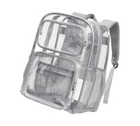 yanwuwa Mochila transparente transparente resistente con parte inferior reforzada para universidad, lugar de trabajo, mochila transparente para eventos de estadio, trabajo, escuela, Gray, One Size