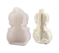yanwuwa Moldes de silicona con forma de violín para hacer jabón