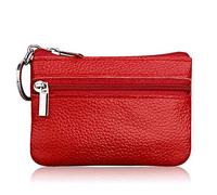 yanwuwa Monedero individual de piel auténtica para tarjetas de visita, tarjetas postales, almacenamiento de notas para el día del padre, regalos del día de, Red
