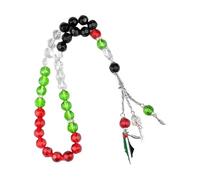 yanwuwa Pulsera de cuentas de cristal multicolor con diseño de flecos ajustables, joyería musulmana para accesorios festivos