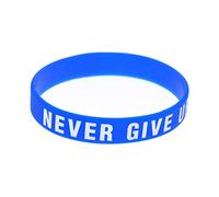 yanwuwa Pulsera de silicona motivacional Never Gives Up con letras de colores inspiradoras y elásticas, para deportes, regalos motivacionales de silicona con mensajes inspiradores, One Size, como se
