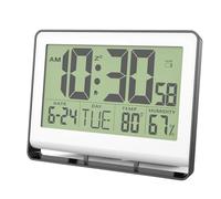 yanwuwa Reloj electrónico fácil de leer con pantalla LCD grande, higrómetro, monitor de temperatura, montaje en pared para dormitorio, reloj electrónico multifuncional