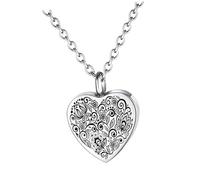 yanwuwa Soporte para cenizas de mascotas con colgante de urna de corazón, collar conmemorativo, diseño que se puede abrir, joyería de cremación para almacenamiento de cenizas, soporte para cenizas de