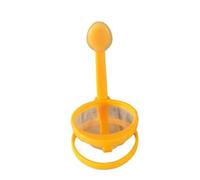 yanwuwa Taza de cocina para escalfar y hervir huevos, mango ergonómico, escalfador de huevos en miniatura con mallas de nailon, pequeño escalfador de ovocitos