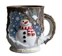 yanwuwa Tazas de polipropileno con temática navideña con textura de mango de aislamiento térmico para casas de vacaciones, oficina, café, bebidas calientes