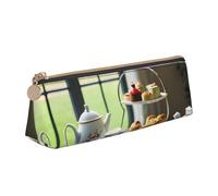 YANYU Afternoon Tea Print - Estuche funcional para lápices, gran capacidad, 21 x 5 x 6 cm, bolsa triangular con cremallera