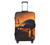 Yanyu Airplane at sunset - Funda universal para maleta, elástica, lavable, protector de equipaje de viaje para adultos, Blanco, XL