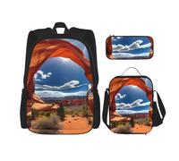 YANYU Arches National Park - Estuche para lápices con estampado estándar, ligera, casual, a la moda, bolsa de almuerzo de gran capacidad, bolsa de viaje, color negro, talla única, NEGRO, talla única
