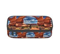 YANYU Arches National Park - Estuche para lápices de 8.3 x 2 x 3.7 pulgadas, estilo para bolígrafos, lápices, artículos pequeños, negro, talla única, negro, talla única, Black, Talla única
