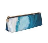 YANYU Big Ocean Wave - Estuche funcional con impresión HD de gran capacidad, 8.3 x 2.2 x 2.4 pulgadas, bolsa triangular con cremallera