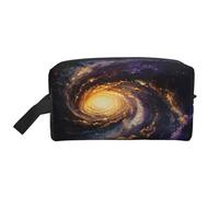 YANYU Bolsa de aseo de viaje con estampado de galaxia, bolsas de almacenamiento con asas y organizador portátil de cosméticos, Blanco, Talla única