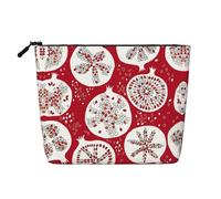 YANYU Bolsa de maquillaje de una sola capa con impresión de granada, impermeable, organizador de cosméticos de viaje, gran capacidad, negro, talla única, NEGRO, One Size