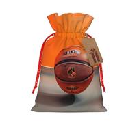 YANYU Bolsas de regalo de Navidad con cordón y estampado de baloncesto naranja