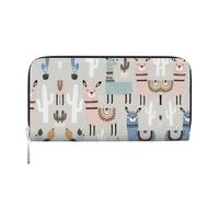 YANYU Cartera de mano de piel con estampado de cactus y llama, para mujer, estilo casual y de viaje, para todas las ocasiones, color negro, talla única, arte, NEGRO, One Size, Arte