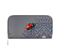 YANYU Cartera de mano de piel con estampado infinito moteado de mariquitas, para mujer, uso casual y de viaje, para todas las ocasiones, Negro -, Talla única, Arte