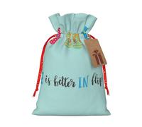 YANYU Chanclas de caligrafía para zapatos de playa, bolsas de regalo de Navidad, bolsas de regalo de Navidad, etiquetas de regalo