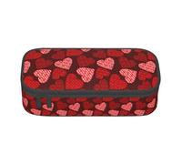 YANYU Corazones rojos impresión conveniencia caja 8.3 x 2 x 3.7 pulgadas estilo para bolígrafos lápices artículos pequeños, negro, talla única, Negro 1, One size