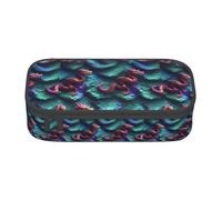 YANYU Estuche con diseño de escamas de dragón mágico en 3D de 8.3 x 2 x 3.7 pulgadas, estilo para bolígrafos, lápices y objetos pequeños, NEGRO, One Size