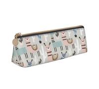 YANYU Estuche funcional con estampado de cactus de llama de gran capacidad, 21 x 5 x 6 cm, bolsa triangular con cremallera, blanco, One Size